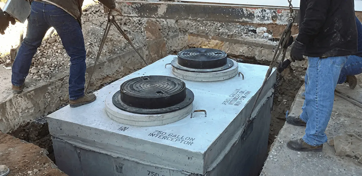 Grease trap installation for a commercial property drainage system in Naperville, IL